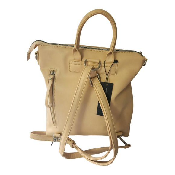 NEW French Connection Women's Elise Convertible Faux Leather Backpack, Camel NWT - Picture 5 of 8